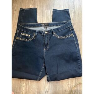 Cato Premium Dark Wash Embellished Denim Jeans Women's Size‎ 16W Contemporary